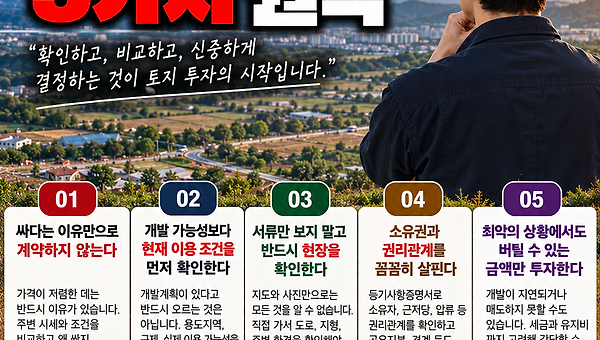 토지에서 실패하지 않는 5가지 원칙