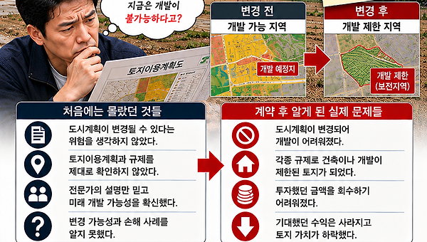 도시계획 변경으로 손해 본 사례